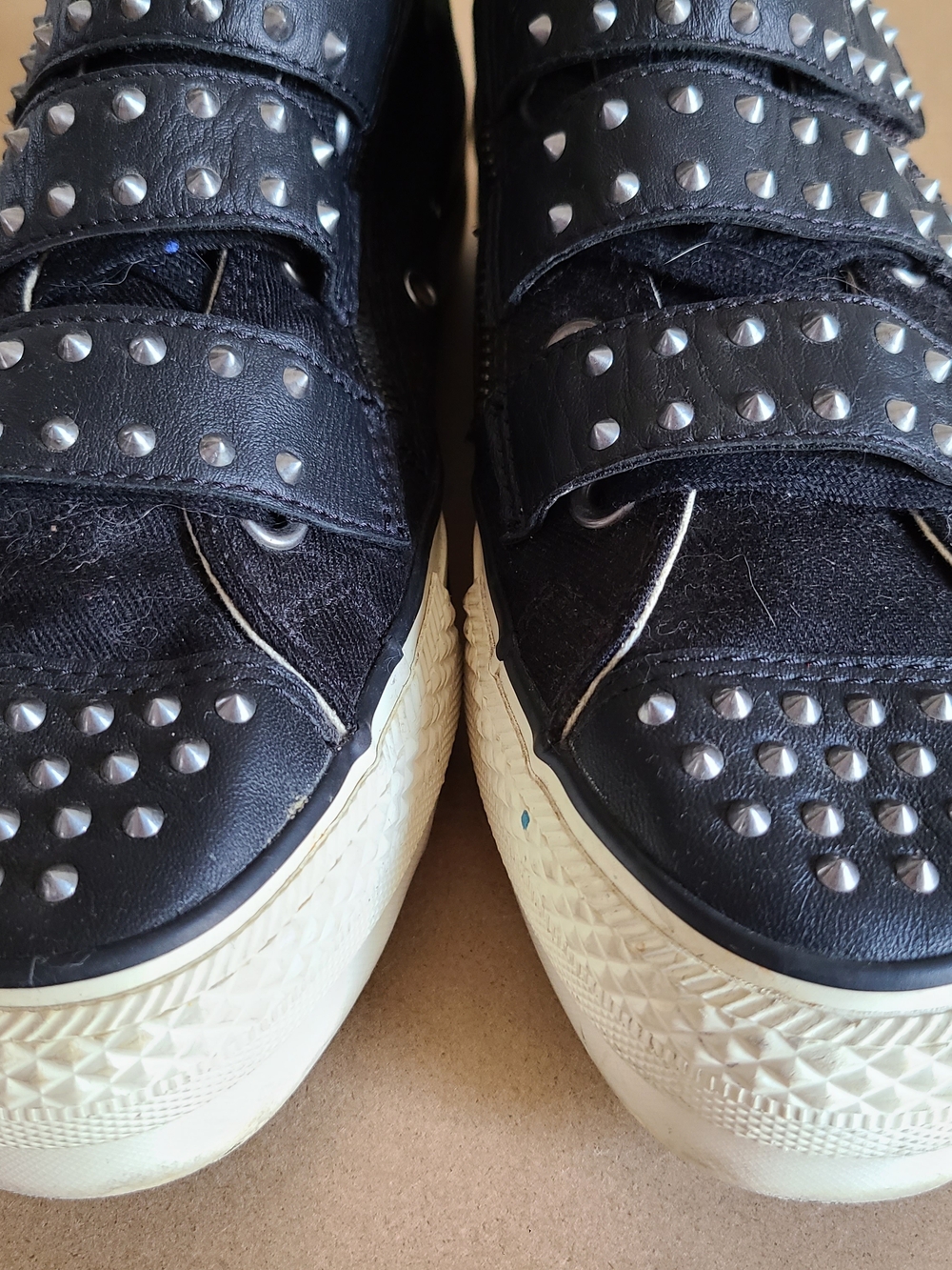 Black Studded High-Top Platform Converse - Picture 5 of 13